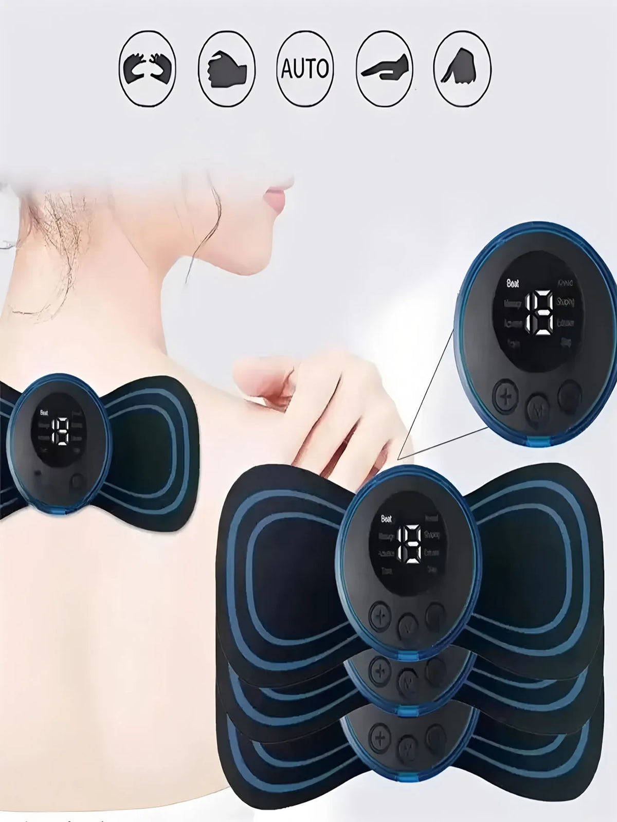 2026 Electric EMS Neck Massager Mini Cervical Back Patch Stimulator Massageador Mat Portable Gel Pad Stickers Slim Rechargeable