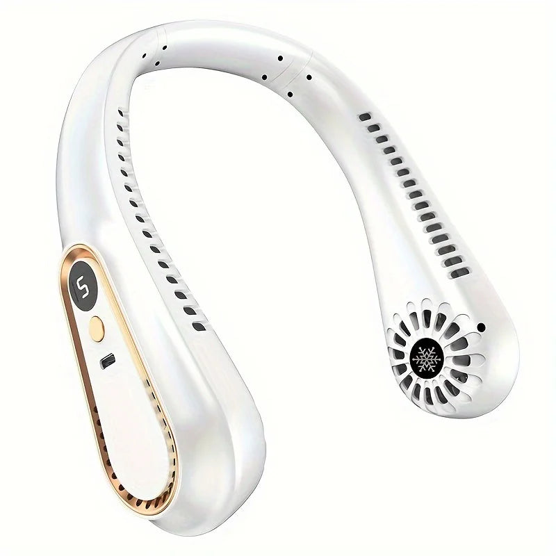 Hanging Neck Fan Digital Display Power Ventilador Bladeless Neckband Fan Portable Mini Air Cooler USB Rechargeable Electric Fans