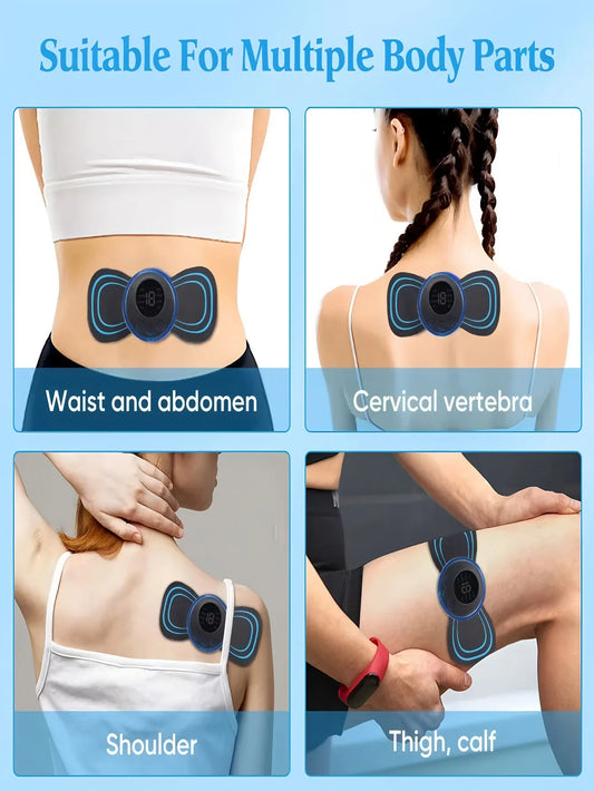 2026 Electric EMS Neck Massager Mini Cervical Back Patch Stimulator Massageador Mat Portable Gel Pad Stickers Slim Rechargeable