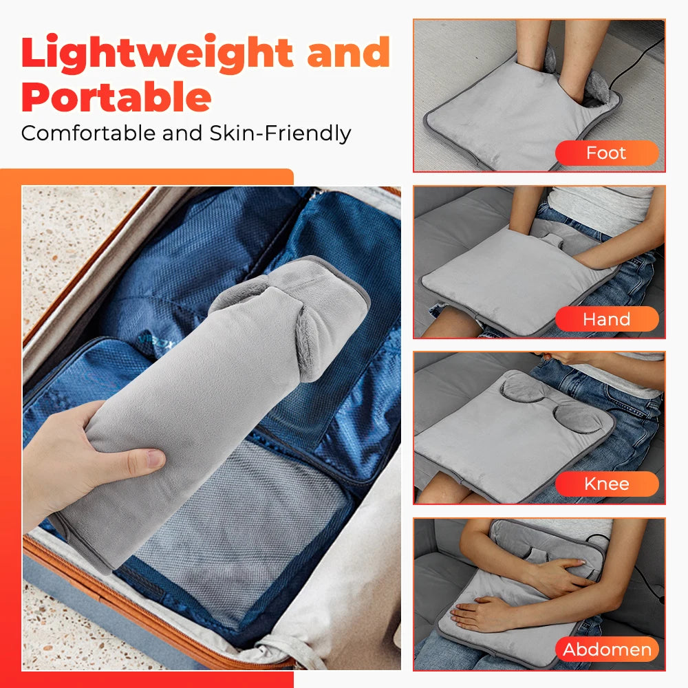 Electric Heating Foot Pad 4 Heat Levels Feet Warmer Household Soft Thermal Heating Blanket Foot Warming Mat Home Office Bedroom. /Almohadilla de Calefacción Eléctrica para Pies 4 Niveles de Calor Calentador de Pies Suave Ma