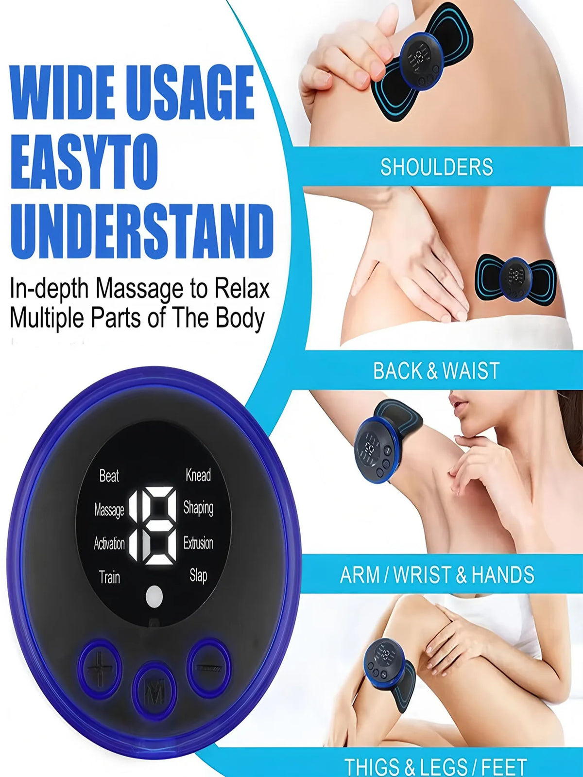 2026 Electric EMS Neck Massager Mini Cervical Back Patch Stimulator Massageador Mat Portable Gel Pad Stickers Slim Rechargeable