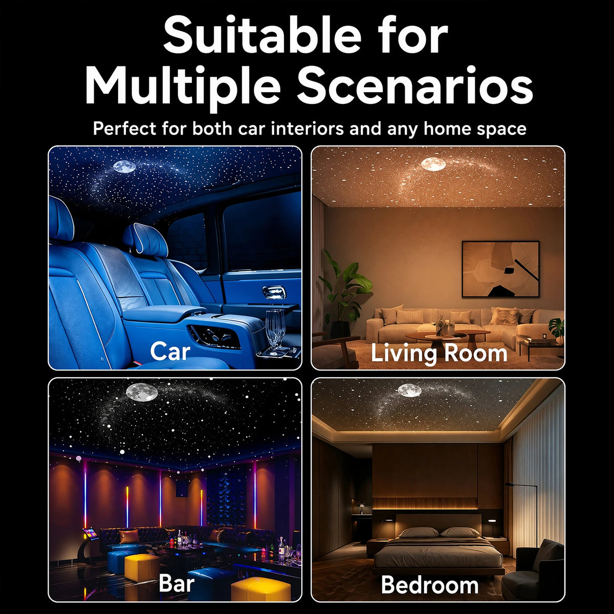 HD Smart Dynamic 5D Holographic Night Light Projector, 2-in-1 Galaxy Star and Ocean Projector with 3/6/12/24Films for Home Decor