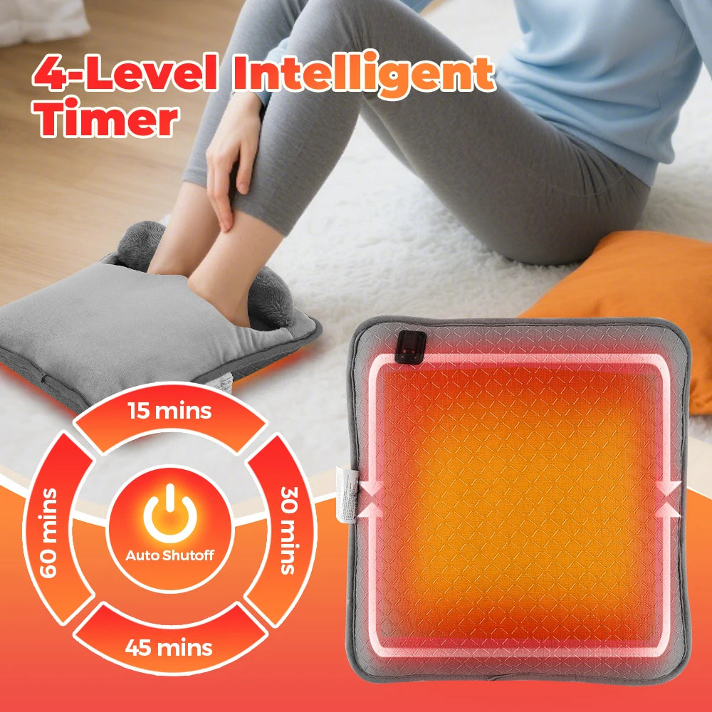 Electric Heating Foot Pad 4 Heat Levels Feet Warmer Household Soft Thermal Heating Blanket Foot Warming Mat Home Office Bedroom. /Almohadilla de Calefacción Eléctrica para Pies 4 Niveles de Calor Calentador de Pies Suave Ma