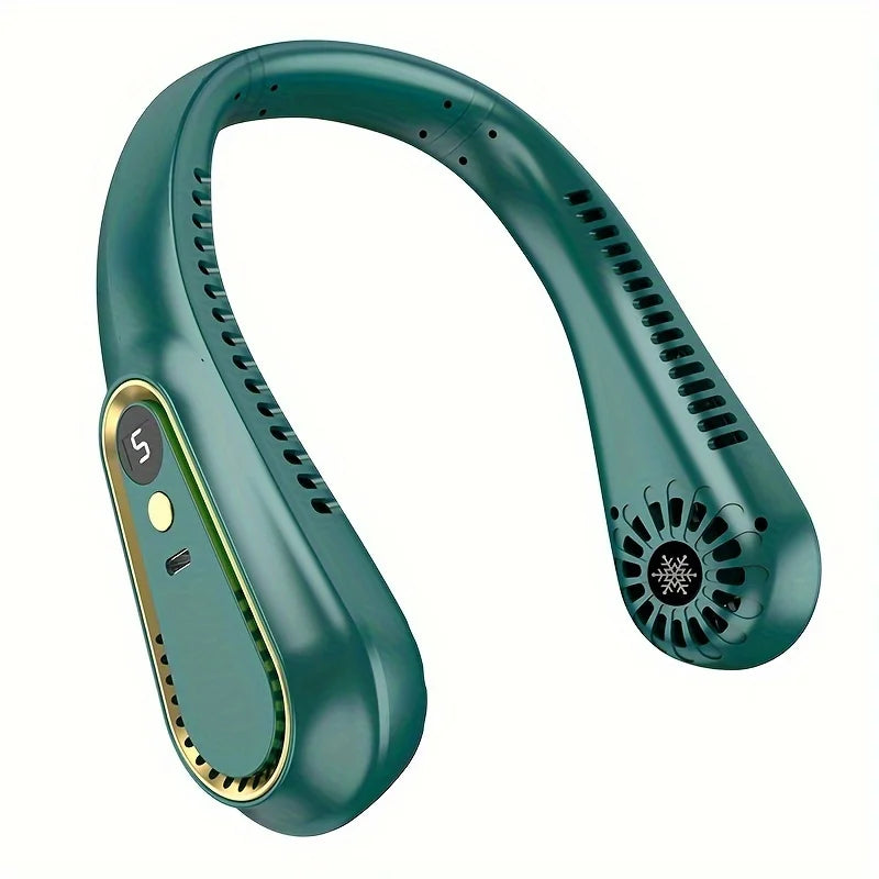 Hanging Neck Fan Digital Display Power Ventilador Bladeless Neckband Fan Portable Mini Air Cooler USB Rechargeable Electric Fans