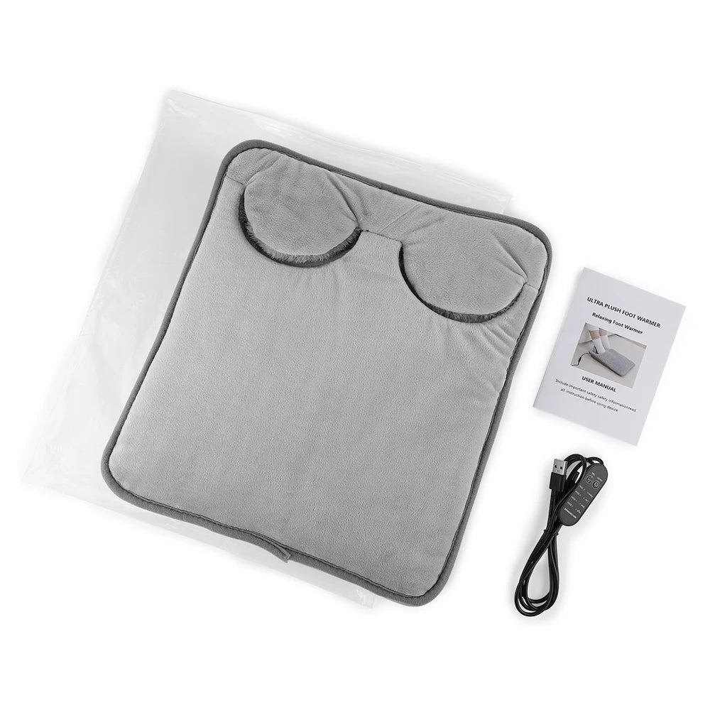 Electric Heating Foot Pad 4 Heat Levels Feet Warmer Household Soft Thermal Heating Blanket Foot Warming Mat Home Office Bedroom. /Almohadilla de Calefacción Eléctrica para Pies 4 Niveles de Calor Calentador de Pies Suave Ma
