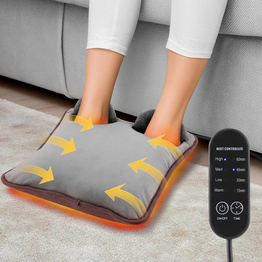 Electric Heating Foot Pad 4 Heat Levels Feet Warmer Household Soft Thermal Heating Blanket Foot Warming Mat Home Office Bedroom. /Almohadilla de Calefacción Eléctrica para Pies 4 Niveles de Calor Calentador de Pies Suave Ma